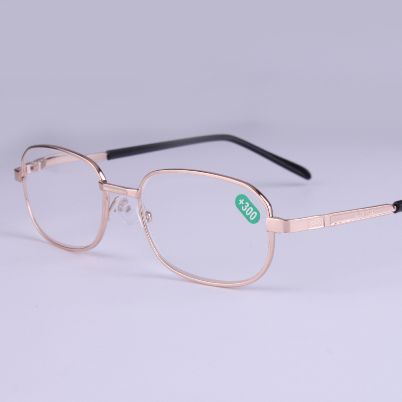 Olvasószemüveg, 2804 modell, lencsék műgyantából, fém keret, teljes keret, nagy arcúak számára