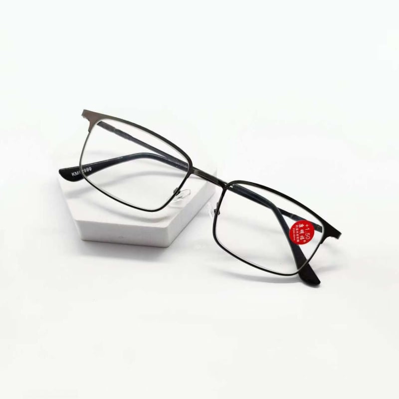 Пресбиопични очила с пълна метална рамка, ултралеки лещи от смола и защита от синя светлина