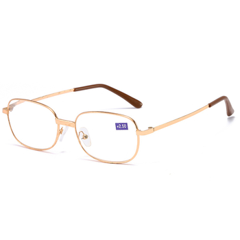Ochelari de lectură cu ramă metalică completă, lentile din rășină, unisex, presbiopici, ramă polygonală, stil retro artistic