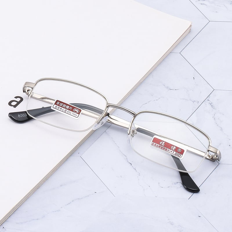 Ochelari de citit pentru bărbați, ramă completă, lentile din sticlă, protecție UV, anti ceață