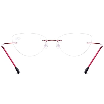 Frameless cat-eye naočale za čitanje za žene, povećavajuće leće, ultra lagane, titanijumska legura, protiv umora, jednostavne prezbiopijske naočale