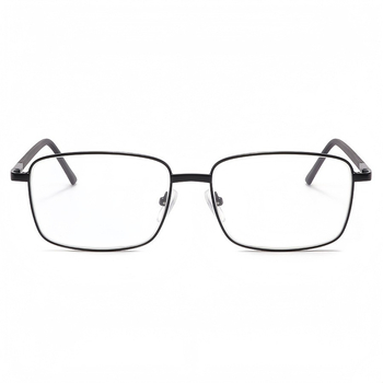 Ochelari de citit cu lentile din sticlă, ramă metalică, cadru complet, formă pătrată, stil practic și versatil pentru seniori