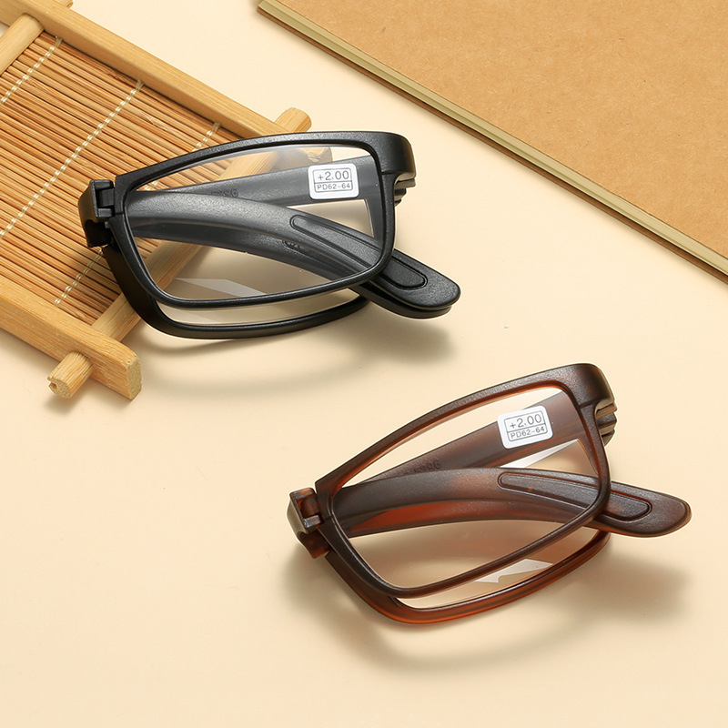 Ochelari presbiopi pliabili cu protecție împotriva luminii albastre, lentile nylon, ramă pătrată, stil vintage