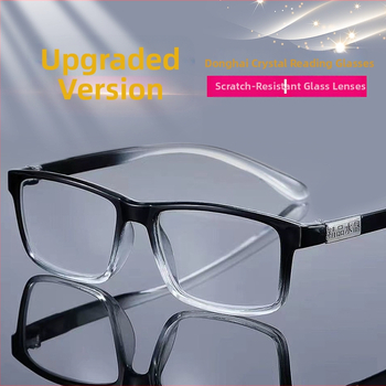 Čítacie okuliare 206 Crystal – celý rám, plastový rám, sklenené šošovky, oválny tvar tváre, dospelí