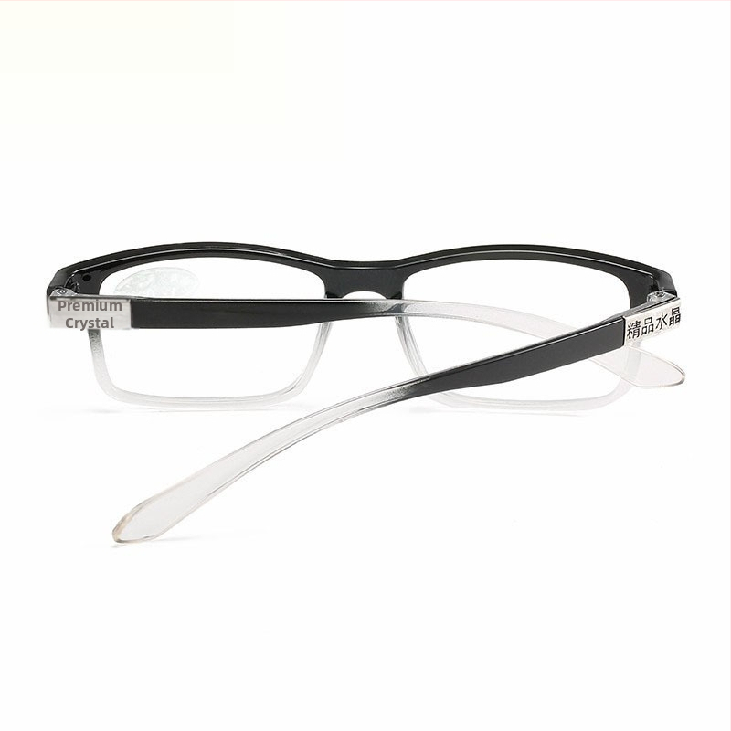 Čítacie okuliare 206 Crystal – celý rám, plastový rám, sklenené šošovky, oválny tvar tváre, dospelí