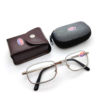 Olvasószemüveg fém kerettel és üveg lencsékkel, teljes keret, négyzetes forma, modell 1336 kis arcokra