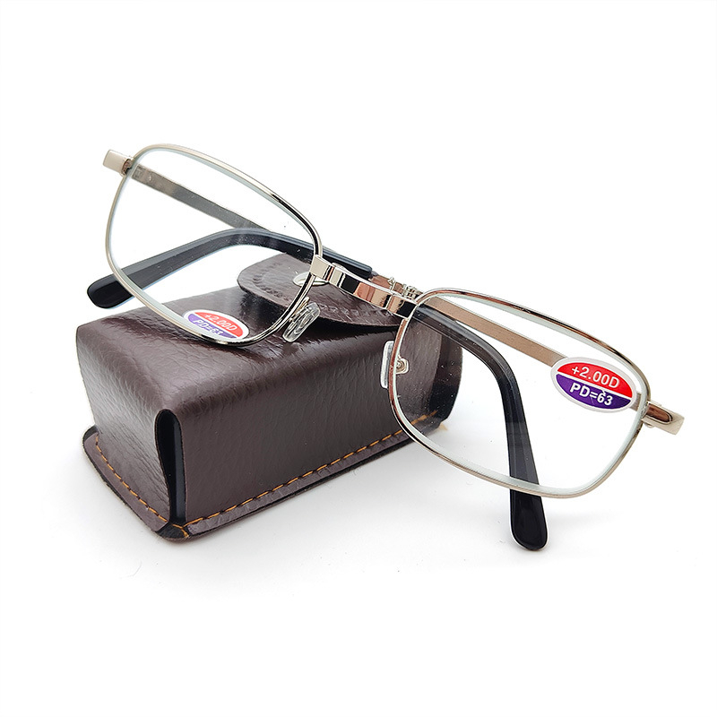 Olvasószemüveg fém kerettel és üveg lencsékkel, teljes keret, négyzetes forma, modell 1336 kis arcokra