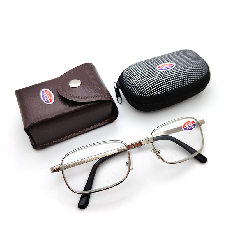 Olvasószemüveg fém kerettel és üveg lencsékkel, teljes keret, négyzetes forma, modell 1336 kis arcokra