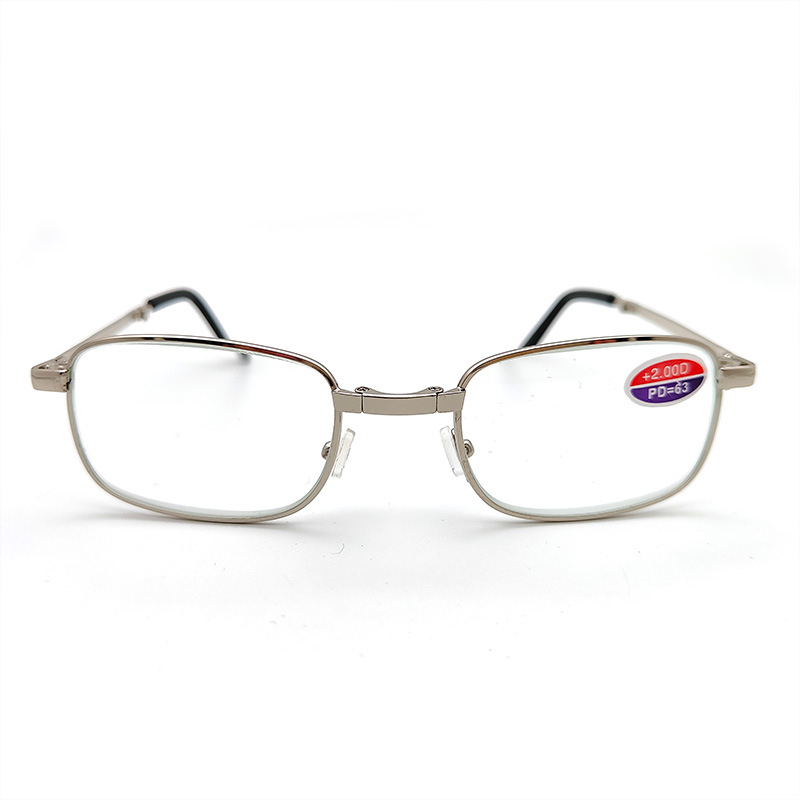 Olvasószemüveg fém kerettel és üveg lencsékkel, teljes keret, négyzetes forma, modell 1336 kis arcokra