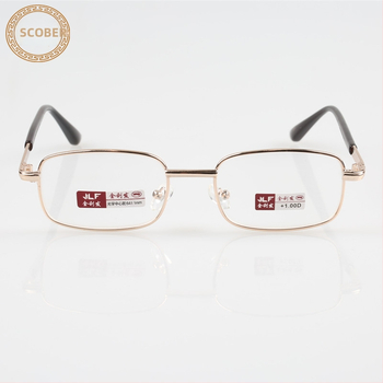 Ochelari presbiopici, lentile din sticlă, ramă din metal, ramă pătrată, specificații 50-18-135, model 8031