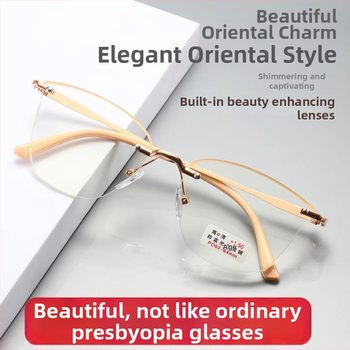 Ochelari de citit fără ramă, ultra-ușori, lentile din rășină, anti-lumină albastră, pentru față ovală