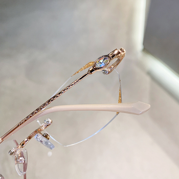 Ochelari de citit cu ramă metalică frameless, lentile PC, anti-lumină albastră, unisex, model 2203