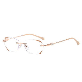 Ochelari de citit cu ramă metalică frameless, lentile PC, anti-lumină albastră, unisex, model 2203