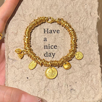 Naramnica od mesinga s pozlaćenim životinjskim motivom, palatnog stila, ručni nakit za žene (Materijal: mesing; Obrada: elektroplating; Motiv: životinja; Stil: palatni; Za: žene)