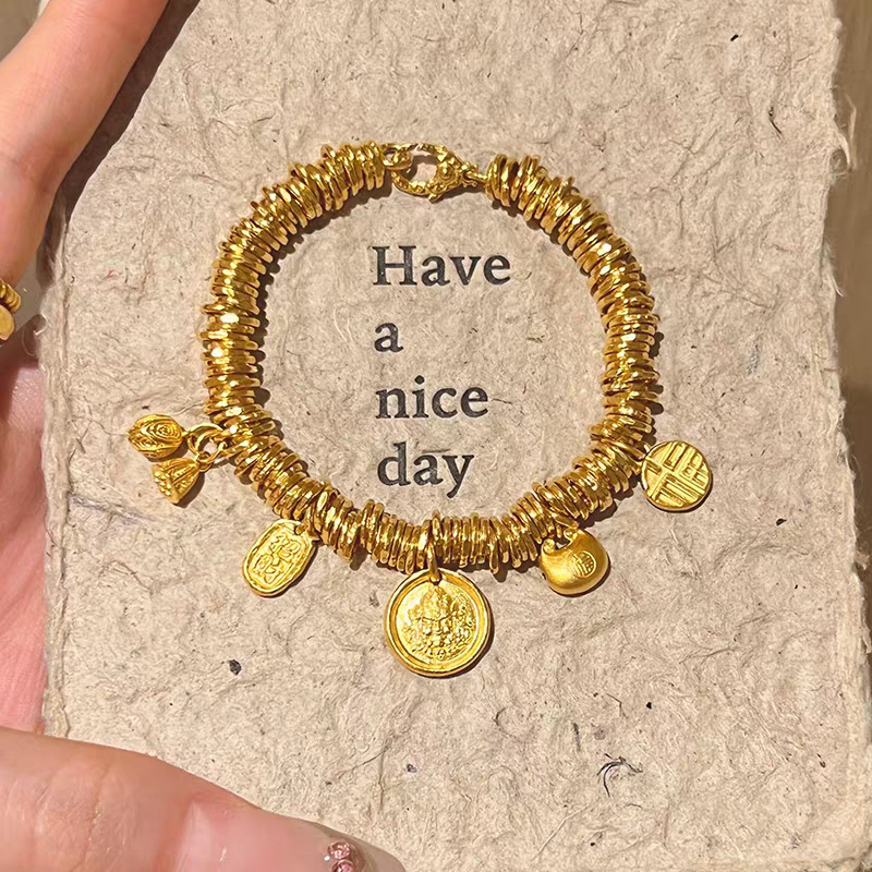 Naramnica od mesinga s pozlaćenim životinjskim motivom, palatnog stila, ručni nakit za žene (Materijal: mesing; Obrada: elektroplating; Motiv: životinja; Stil: palatni; Za: žene)