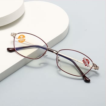 Ochelari de citit pentru femei, cu protecție la lumina albastră, ramă metalică, cadru complet, claritate înaltă