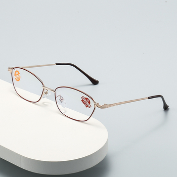 Ochelari de citit pentru femei, cu protecție la lumina albastră, ramă metalică, cadru complet, claritate înaltă