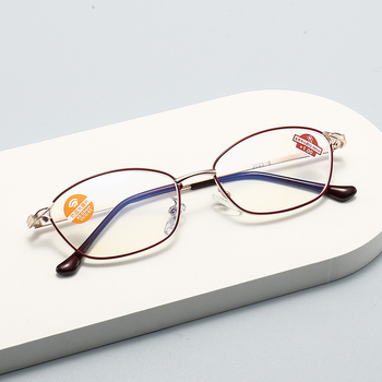 Ochelari de citit pentru femei, cu protecție la lumina albastră, ramă metalică, cadru complet, claritate înaltă