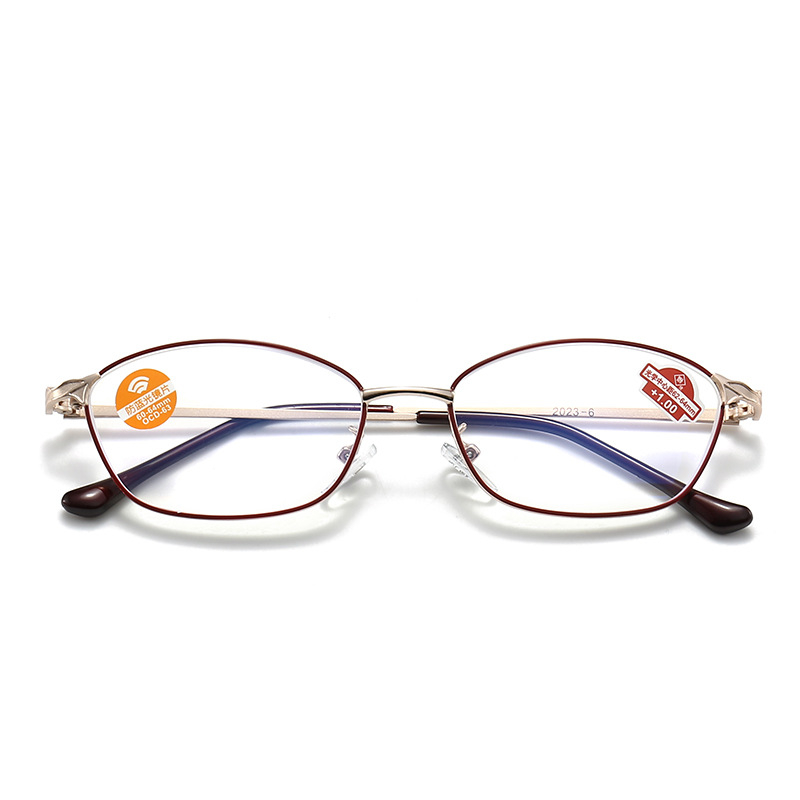 Ochelari de citit pentru femei, cu protecție la lumina albastră, ramă metalică, cadru complet, claritate înaltă