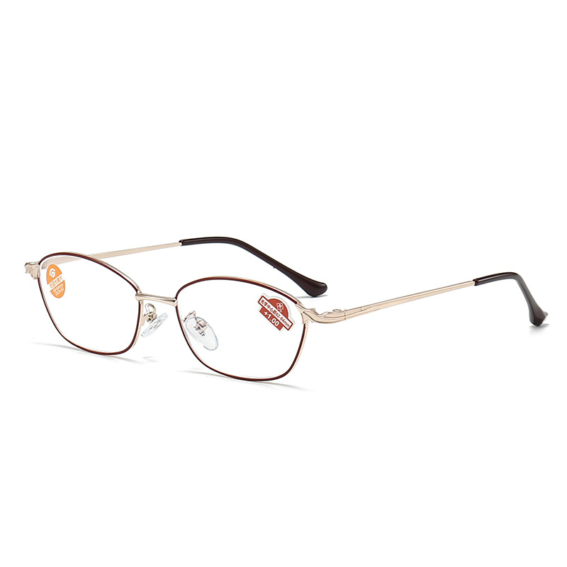 Ochelari de citit pentru femei, cu protecție la lumina albastră, ramă metalică, cadru complet, claritate înaltă