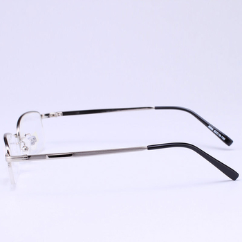 Ochelari de citit unisex, ramă metalică cu jumătate, lentile AC, stil business elegant