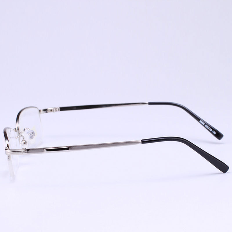 Ochelari de citit unisex, ramă metalică cu jumătate, lentile AC, stil business elegant