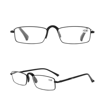 Очила за четене със квадратна рамка, пълен рамков дизайн, метална рамка от алуминий-магнезиев сплав, модел 738, лещи от акрил за възрастни