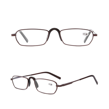 Очила за четене със квадратна рамка, пълен рамков дизайн, метална рамка от алуминий-магнезиев сплав, модел 738, лещи от акрил за възрастни