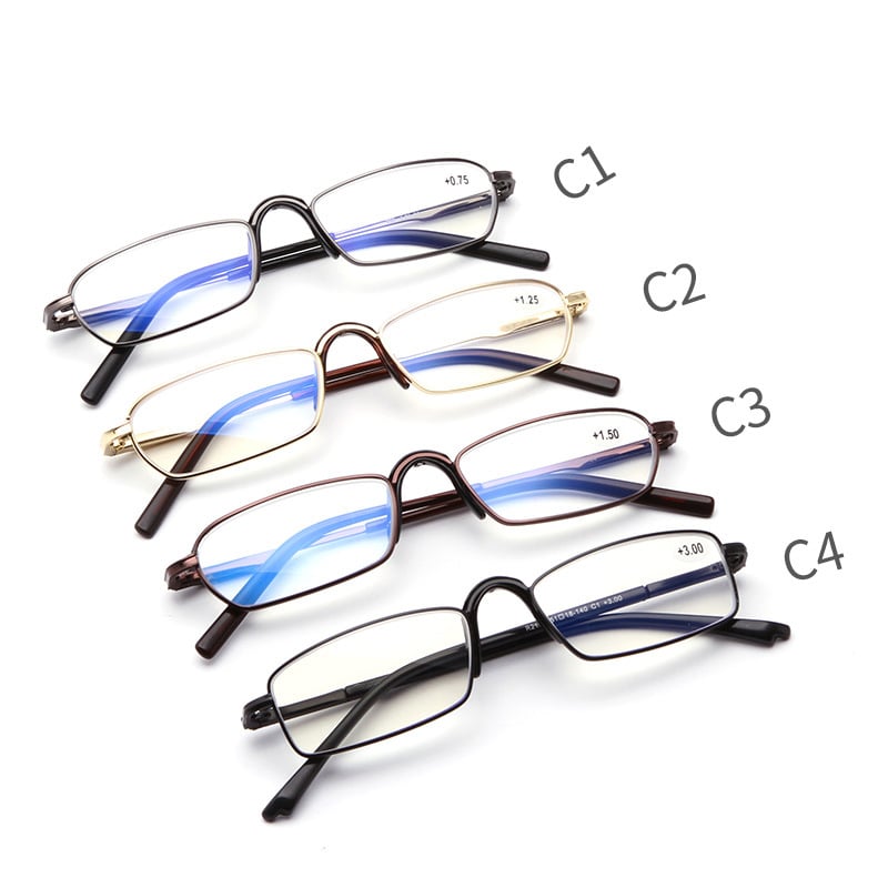 Очила за четене със квадратна рамка, пълен рамков дизайн, метална рамка от алуминий-магнезиев сплав, модел 738, лещи от акрил за възрастни