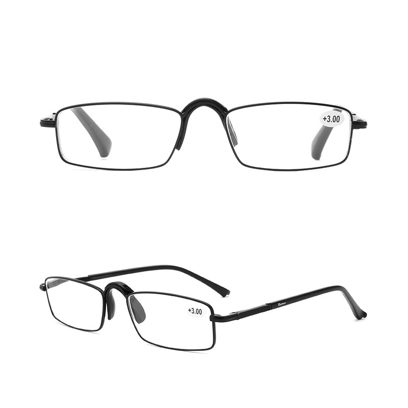 Очила за четене със квадратна рамка, пълен рамков дизайн, метална рамка от алуминий-магнезиев сплав, модел 738, лещи от акрил за възрастни