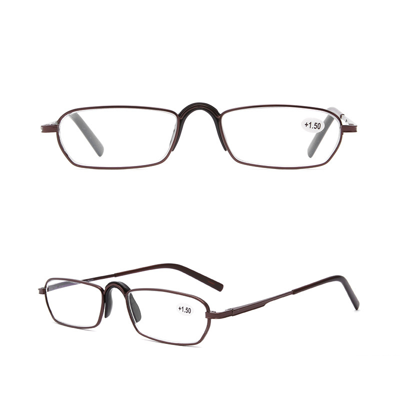 Очила за четене със квадратна рамка, пълен рамков дизайн, метална рамка от алуминий-магнезиев сплав, модел 738, лещи от акрил за възрастни