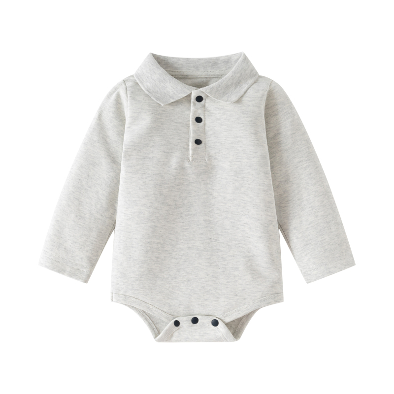 Dječji romper za bebe s dugim rukavima, unisex, 0–1 godina, 95% pamuk, proljeće/jesen, dvostruko zatvaranje