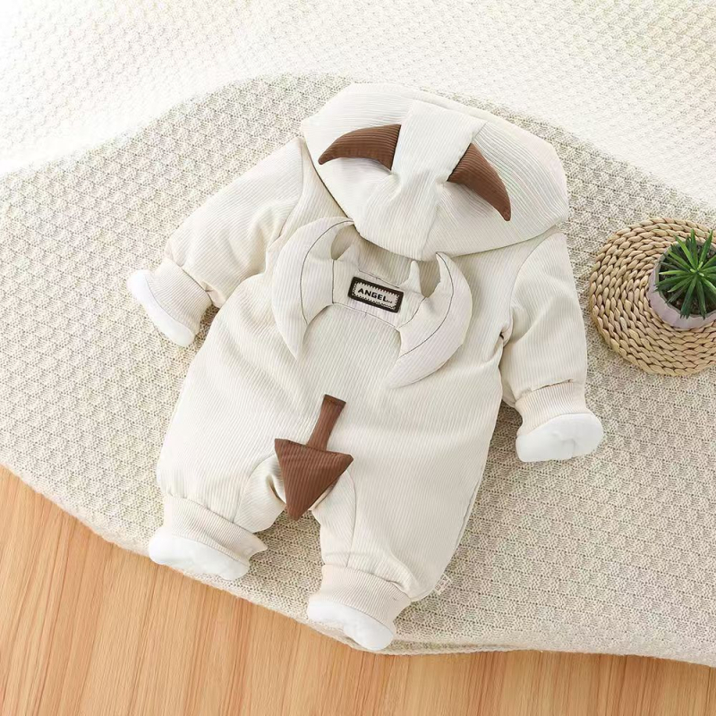 Salopetă pentru bebeluși, groasă de iarnă, cu glugă, unisex, 100% poliester