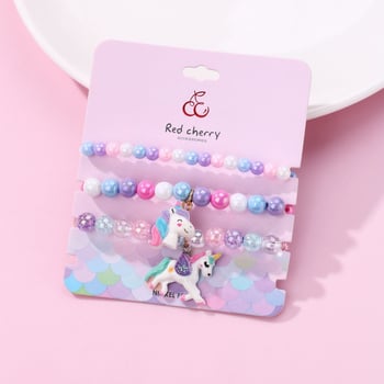 Ručne vyrobený náramok s korálkami s jednorožcom z živice, detský, karikatúrny štýl (Materiály: Zmiešané; Spracovanie: Ručne vyrobené; Štýl: Dieťa, Karikatúra; Tvar: Zviera – Jednorožec)