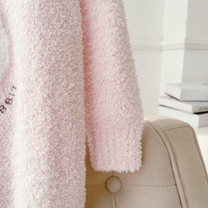 Detský overal s roztomilým zajačikom, hrubé teplé pletené, dlhé rukávy, 95% polyester, vhodný pre novorodencov do 12 mesiacov