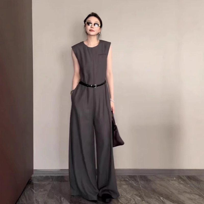 Ženski kombinezon za ljeto 2025: visokim strukom, bez rukava, poliester, 80–90% glavne tkanine, mikroelastičnost