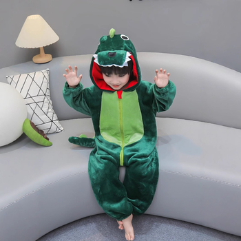 Salopetă-pijama pentru copii cu glugă – fleece coral, 80% cașmir, fermoar, pentru copii 3–8 ani, primăvara 2025