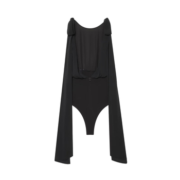 Γυναικείος ολόσωμος jumpsuit με γεωργέτα σε πάνελ και φιόγκο, Λάικρα ανάμικτη, μεσαία μέση, ίσιο παντελόνι, μανίκια 3/4