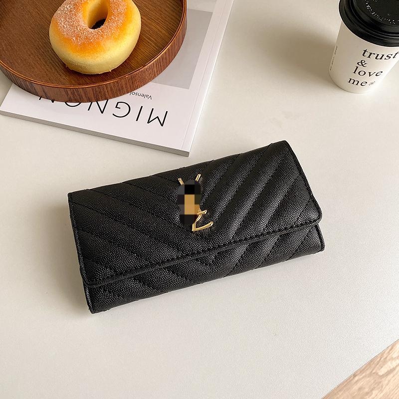 Portofel lung cu broderie rombi, model geometric, material PU, căptușeală PU, numeroase compartimente pentru carduri, compartiment mare pentru bancnote, lansare 2025