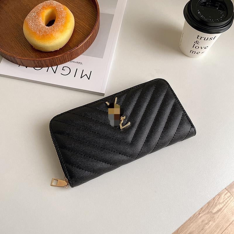 Portofel lung cu broderie rombi, model geometric, material PU, căptușeală PU, numeroase compartimente pentru carduri, compartiment mare pentru bancnote, lansare 2025