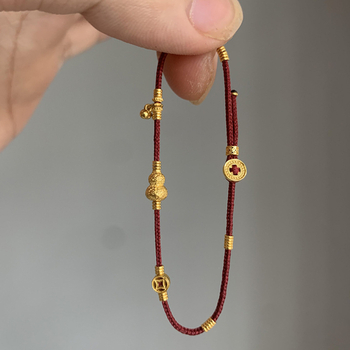 Unisex retro käsitsi punutud köis käevõru kõrvitsa ripatsiga