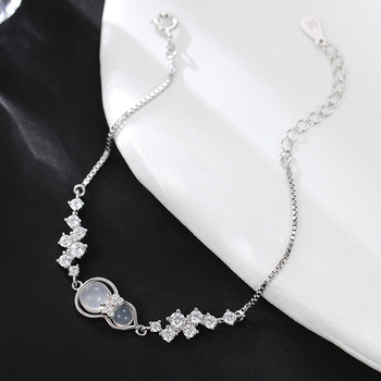 Brățară Tifani S999 Argintiu, formă arc și geometrică, stil chinez nou pentru femei