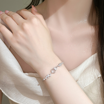 Brățară Tifani S999 Argintiu, formă arc și geometrică, stil chinez nou pentru femei