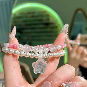 Brățară din cristale: stil modern minimalist pentru femei, formă stea, lucrat manual, tip cristal Cherry blossom rain