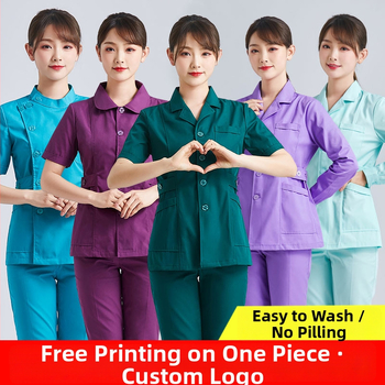 Halat medical pentru femei, din bumbac, evacuare umezeală, mâneci lungi, vară 2021, pentru uz medical/halat alb