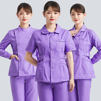 Halat medical pentru femei, din bumbac, evacuare umezeală, mâneci lungi, vară 2021, pentru uz medical/halat alb