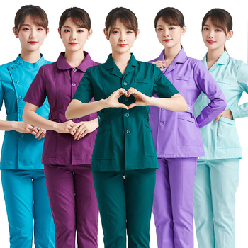 Halat medical pentru femei, din bumbac, evacuare umezeală, mâneci lungi, vară 2021, pentru uz medical/halat alb