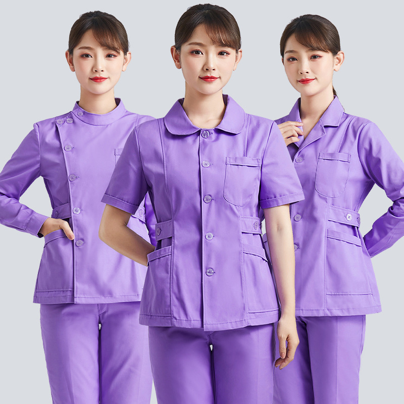 Halat medical pentru femei, din bumbac, evacuare umezeală, mâneci lungi, vară 2021, pentru uz medical/halat alb