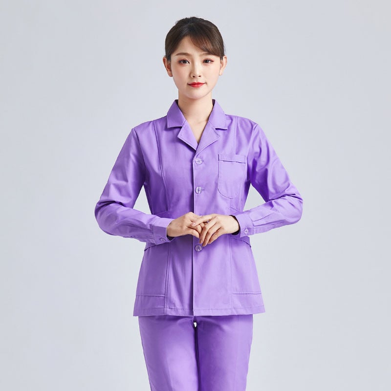 Halat medical pentru femei, din bumbac, evacuare umezeală, mâneci lungi, vară 2021, pentru uz medical/halat alb