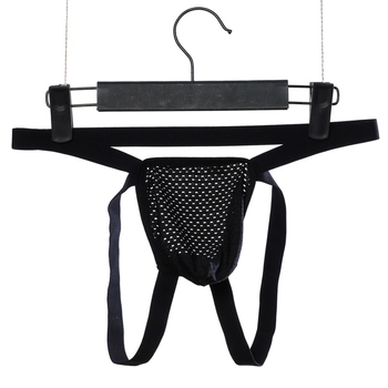 Мъжки стринг бельо с райета, т-образен стил, дишащ найлон, плетено, ниска талия